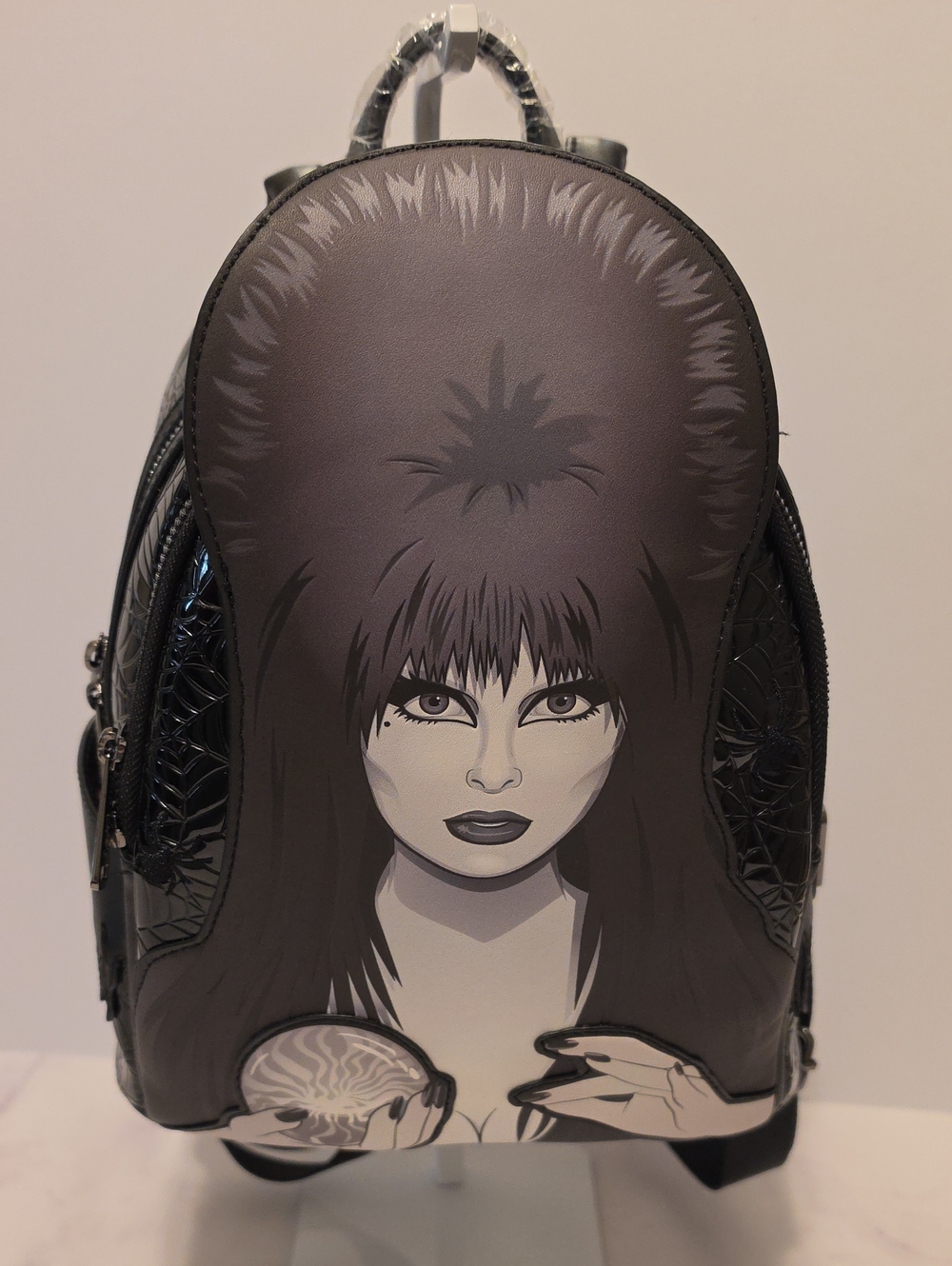 Loungefly Elvira Light Up  Black Graphic Portrait Mini Backpack   Brand New